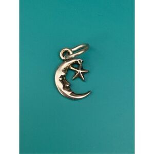 Moon Star Small Sterling Silver Jewelry Charm #celestial
